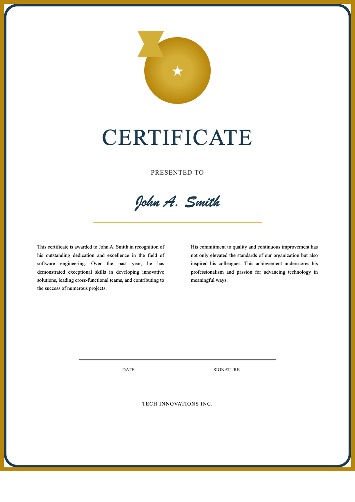 Elegant certificate template with gold seal and navy blue accents_variant_3